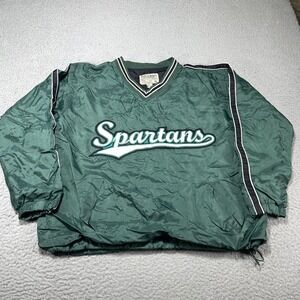 Spartans Jacket Mens Medium Green NCAA Basketball Steve & Barry's Pullover
